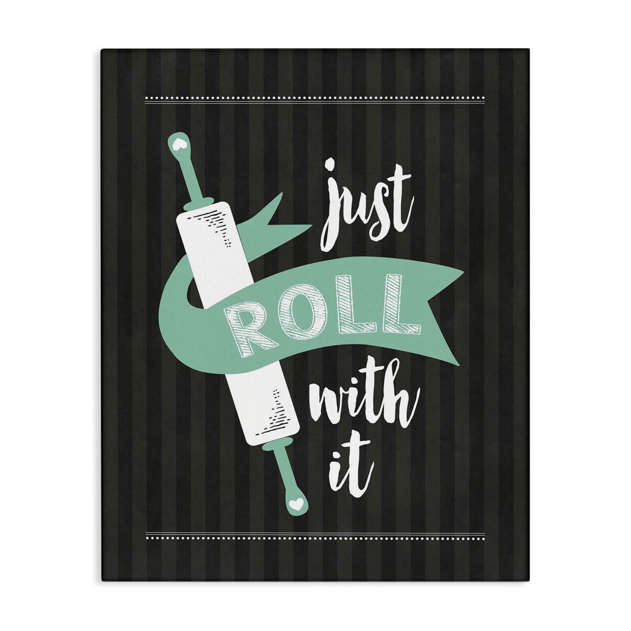 Stupell Industries Roll With It Black & Green Canvas, design by Lettered and Lined